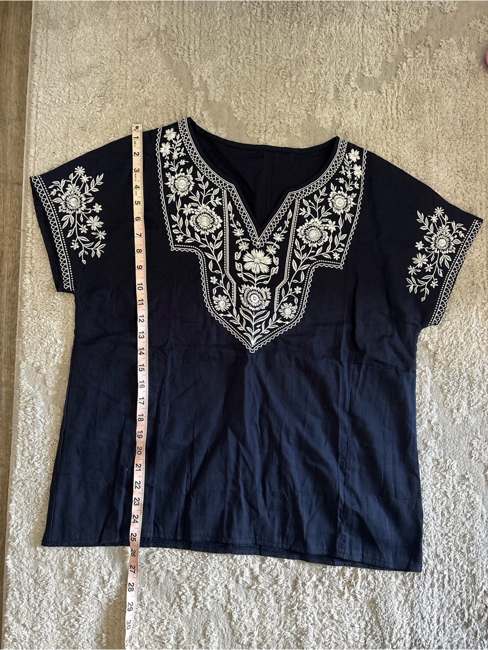 Gorgeous Korean Boutique Boho Embroidered Gauze Blouse Size M - Picture 7 of 7